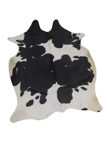 TAPETE VICENZA 1.60X2.00 COURO PELE PRETO E BRANCO(BL)