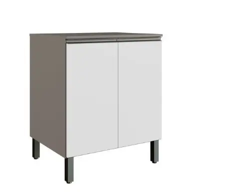 BALCAO CADORIN DIAMANTE 0.80CM 2PT C/TAMPO 5519 FUME/BRANCO