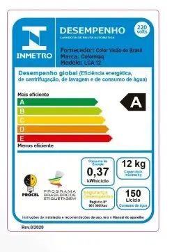 LAVADORA COLORMAQ LCA12 12KG BRANCA 220V 2