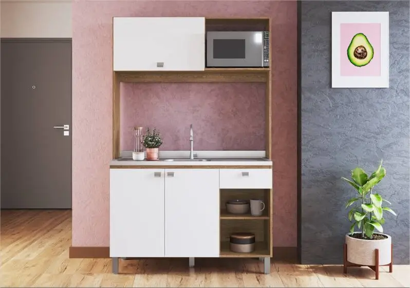 KIT COZINHA CADORIN HELENA MDP 1.23LX2.00A WHISKEY/BRANCO