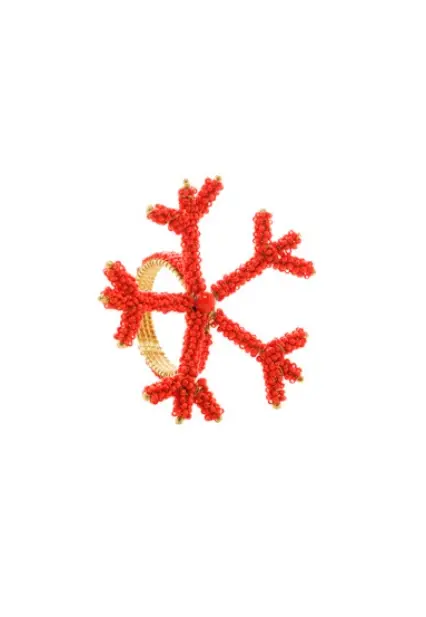 CONJ 4 ANEIS GUARDANAPOS WOLFF 61333 METAL CORAL