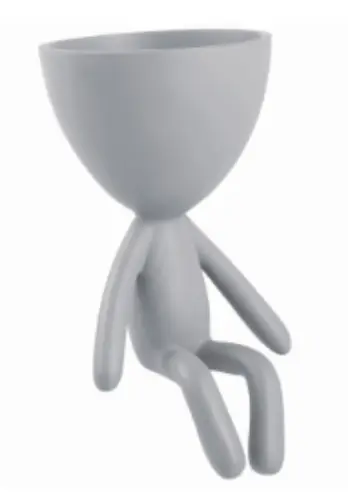 VASO FLORARTE 96448001 POLIRESINA FOLHAS 35.7CM (BL)