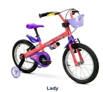 BICICLETA A16 NATHOR LADY ROSA : ANTIGA VERMELHA