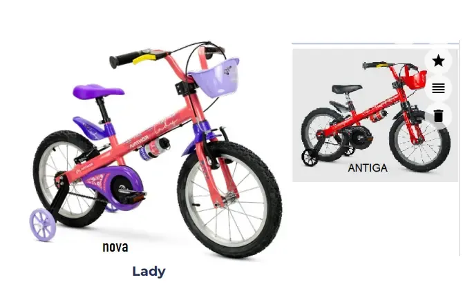 BICICLETA A16 NATHOR LADY ROSA : ANTIGA VERMELHA 3