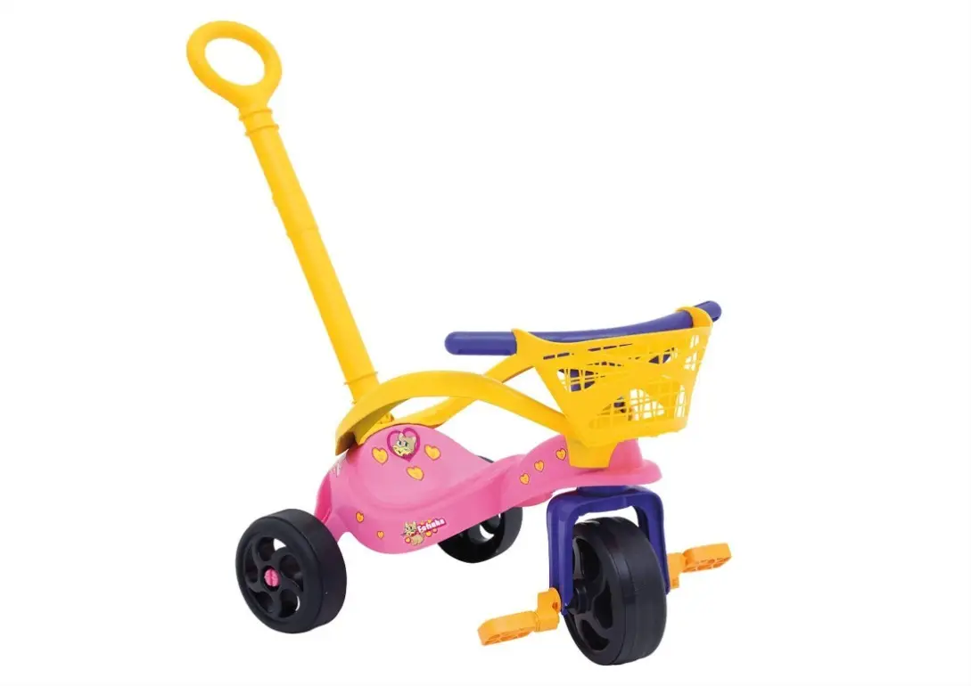 TRICICLO XALINGO 0749 FOFINHA PASSEIO E PEDAL ROSA