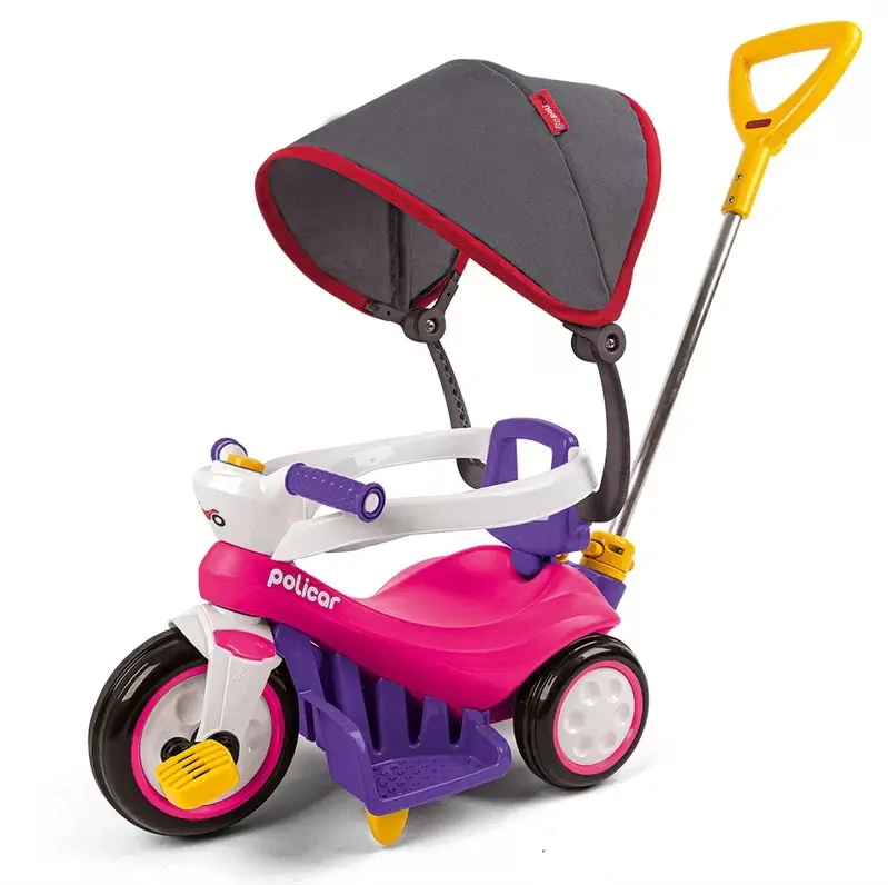 TRICICLO POLIPLAC 7492 PEDAL E PASSEIO ROSA C/CAPOTA