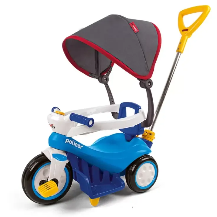 TRICICLO POLIPLAC 7508 PEDAL E PASSEIO AZUL C/CAPOTA