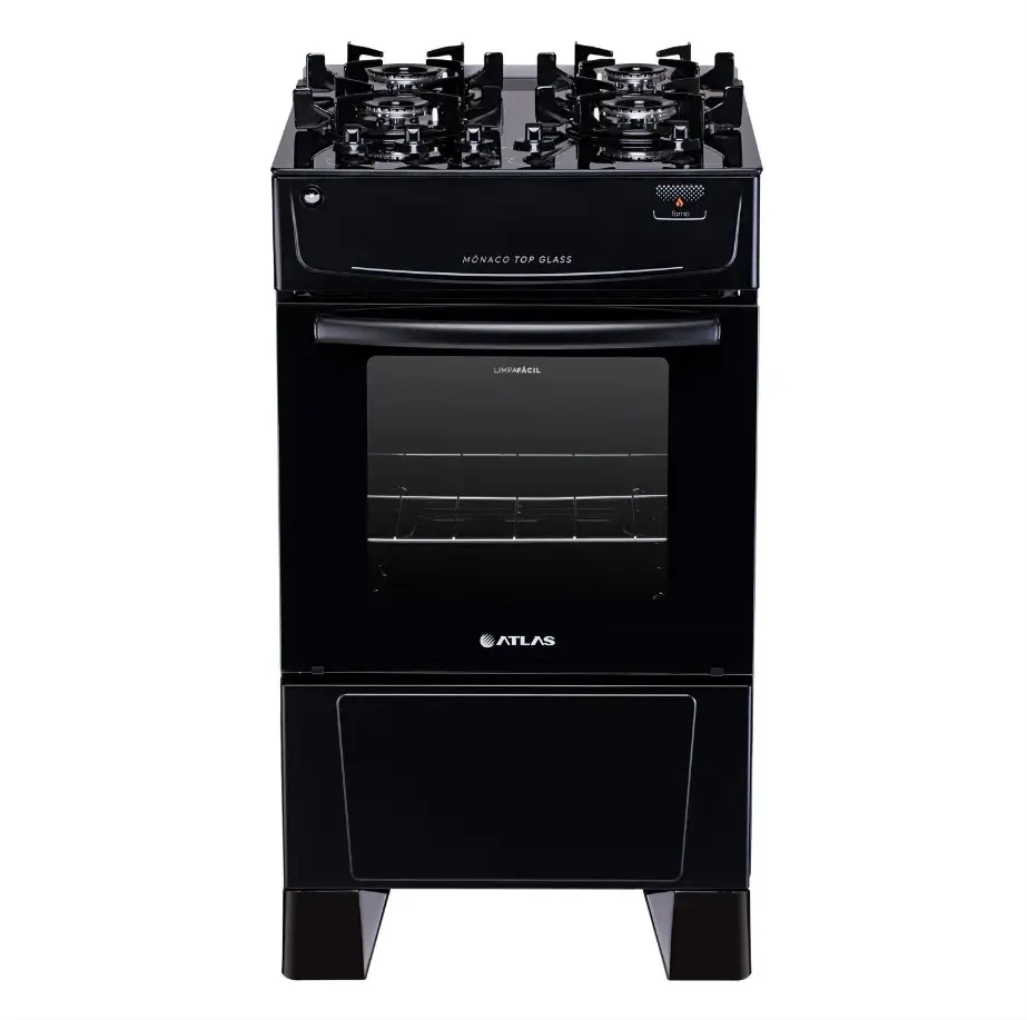 FOGAO 4B ATLAS MONACO TOP GLASS PRETO