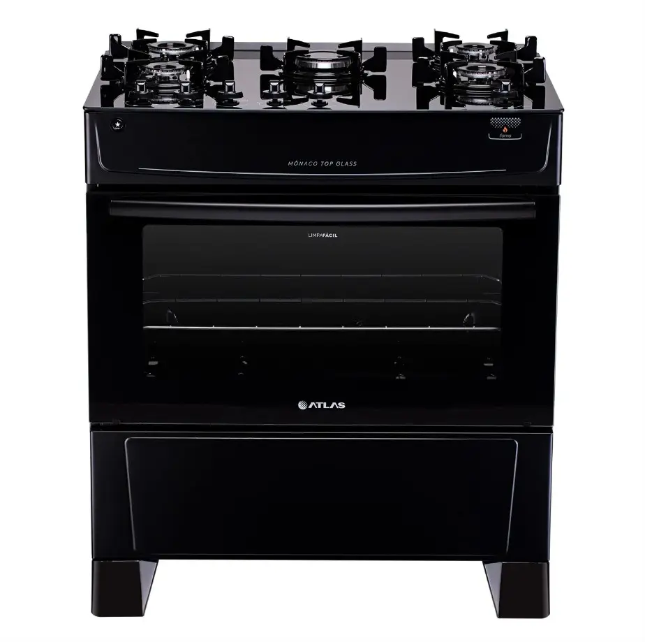 FOGAO 5B ATLAS MONACO TOP GLASS PRETO