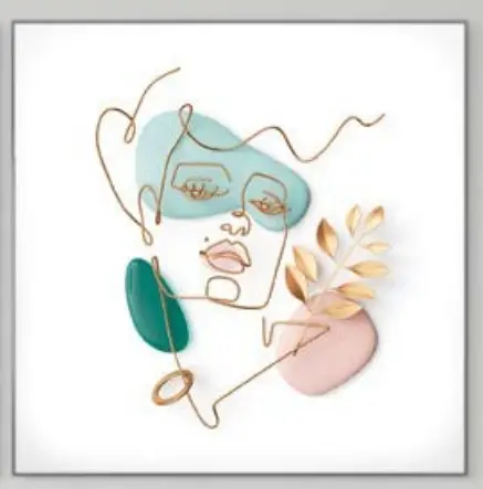 QUADRO LEART 0.87X0.87 WOOD PRIME ROSTO VERDE(BL)