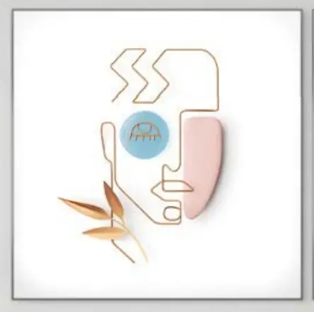 QUADRO LEART 0.87X0.87 WOOD PRIME ROSTO AZUL(BL)