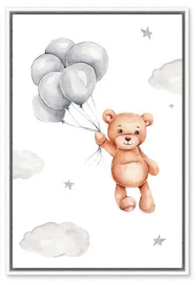 QUADRO LEART 0.50X0.50 CANVAS URSO COM BALAO(BL)