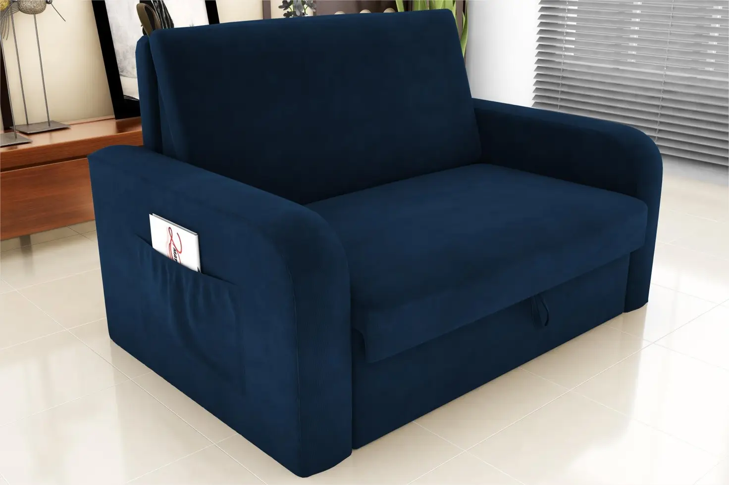 BICAMA MATRIX DAIANE 1.40MT B254 VELUDO AZUL