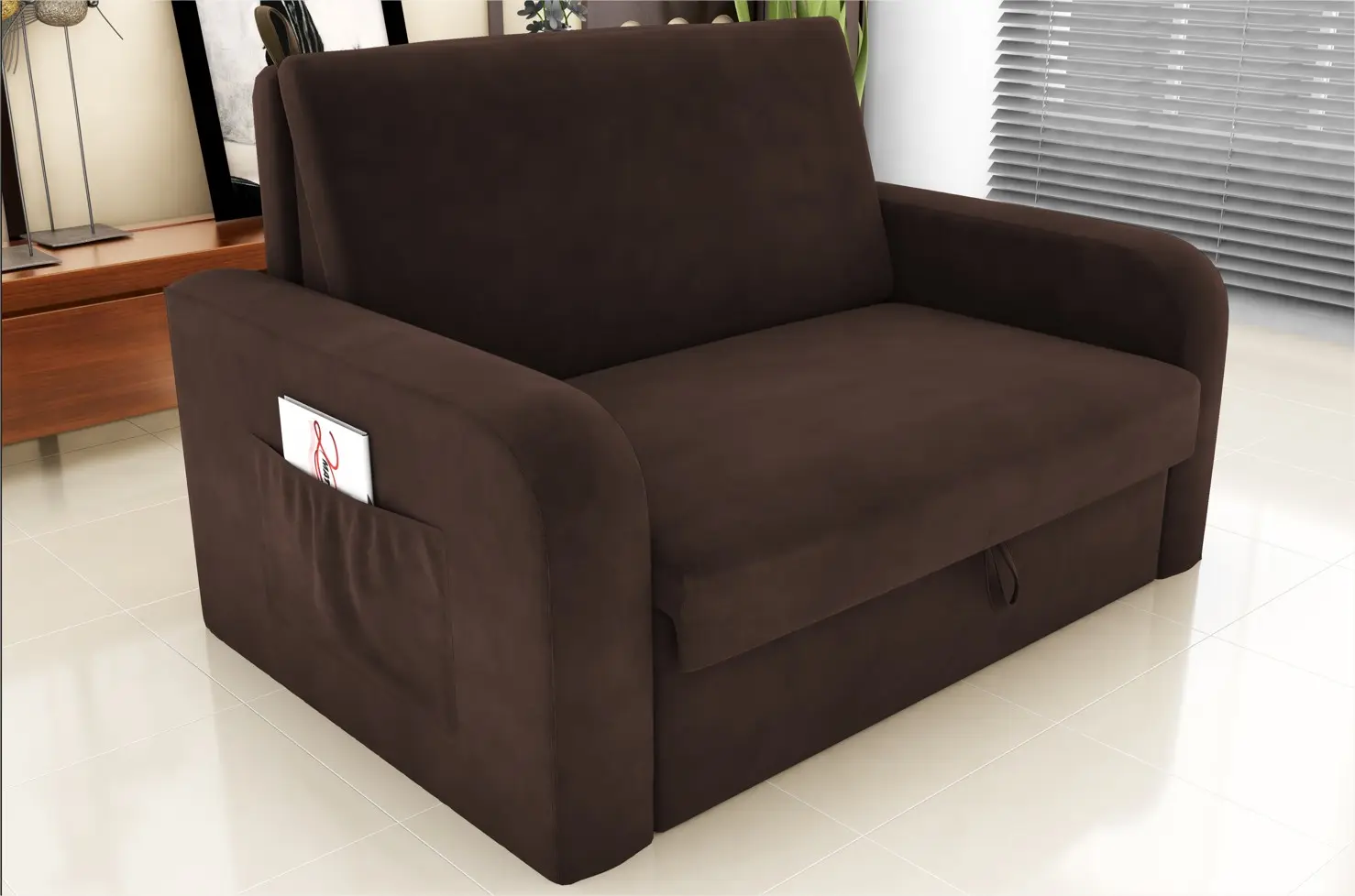 BICAMA MATRIX DAIANE 1.40MT B256 VELUDO MARROM