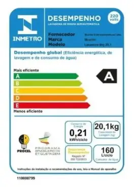 LAVADORA MUELLER BIG 20KG BRANCA 10000610 220V 2