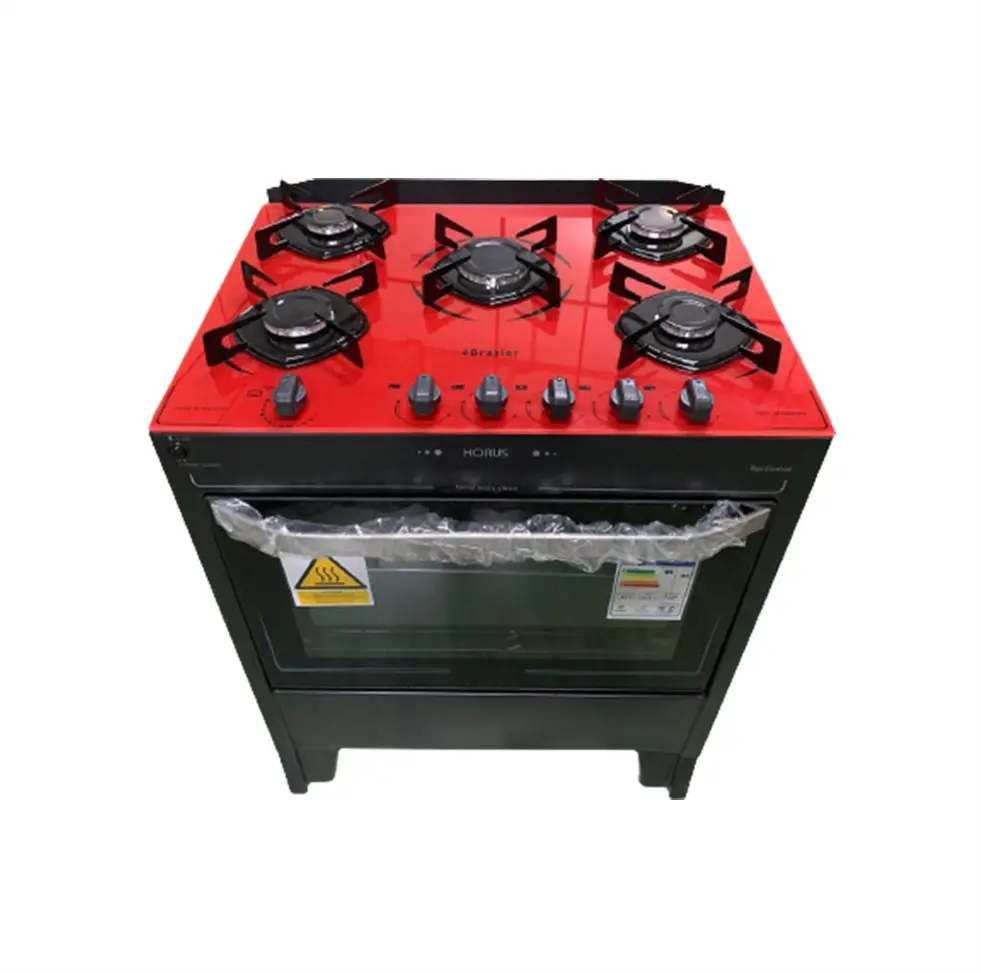 FOGAO 5B BRASLAR HORUS COLOR GLASS PRETO/VERMELHO