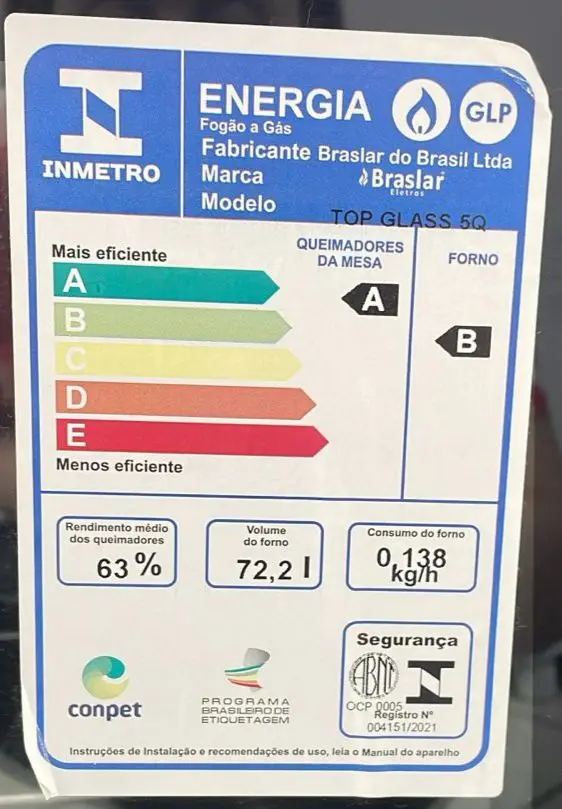 FOGAO 5B BRASLAR HORUS COLOR GLASS PRETO/VERMELHO 2