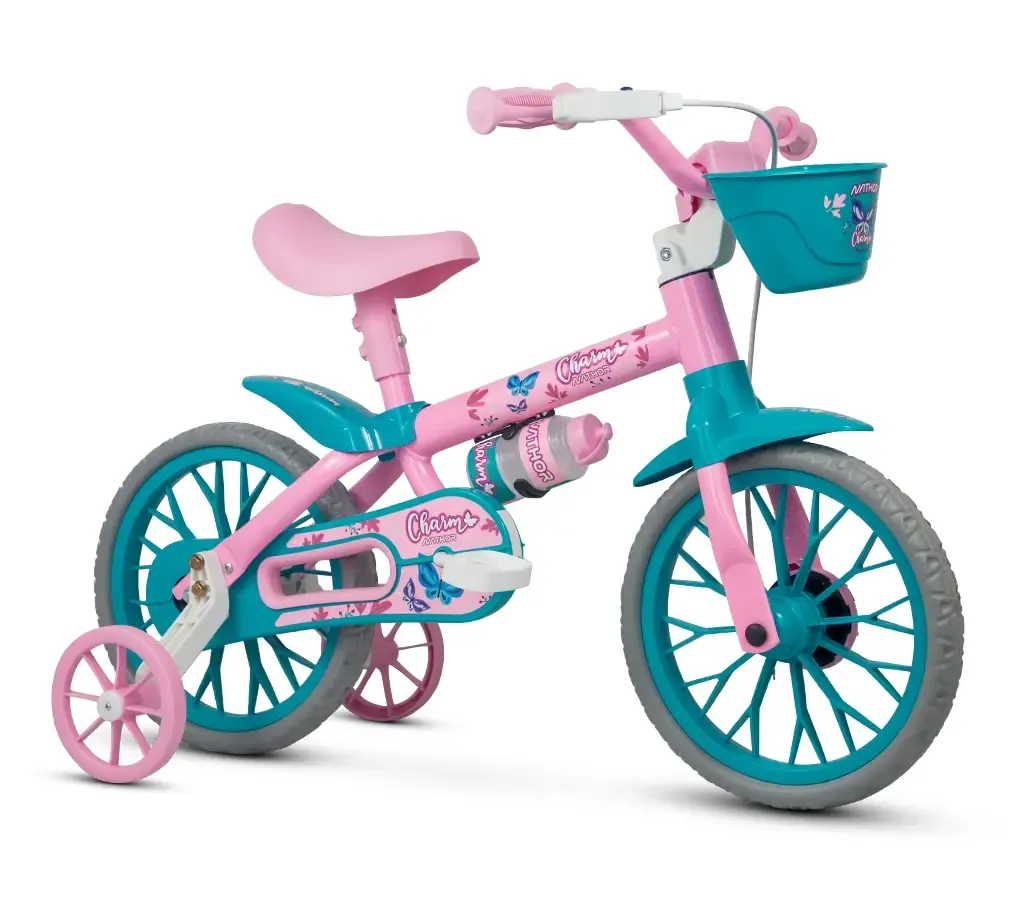 BICICLETA A12 NATHOR CHARM ROSA/AZUL