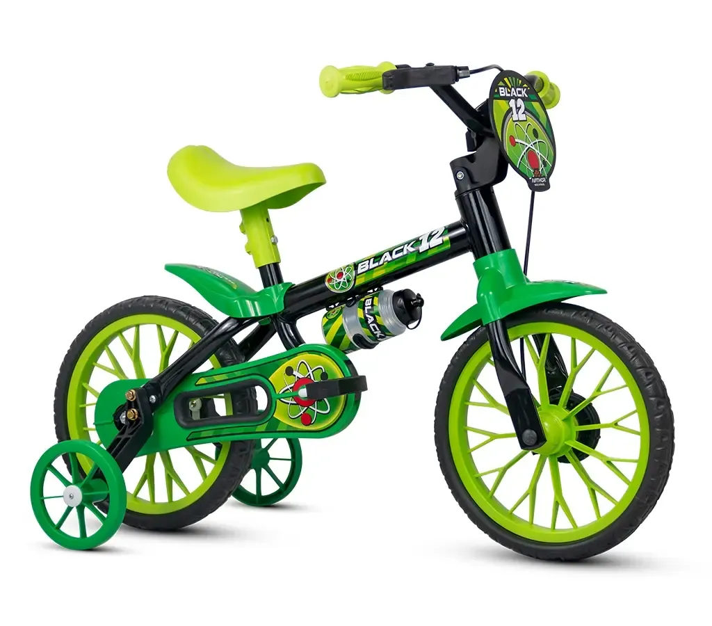 BICICLETA A12 NATHOR BLACK PRETA/VERDE