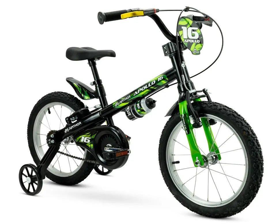 BICICLETA A16 NATHOR APOLLO16 PRETA/VERDE