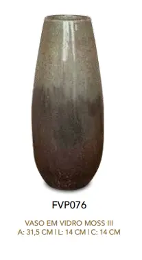 VASO DECOR KZ HOMESTOCK MOSS FVP076 VIDRO(BL)