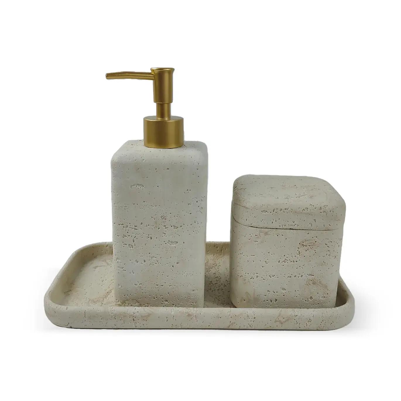 KIT BANHEIRO BTC PO0234 TRAVERTINO 3PÇS(BL)