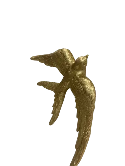 ESCULTURA PAREDE FLORARTE PASSARO 87501001 DOURADO (BL)