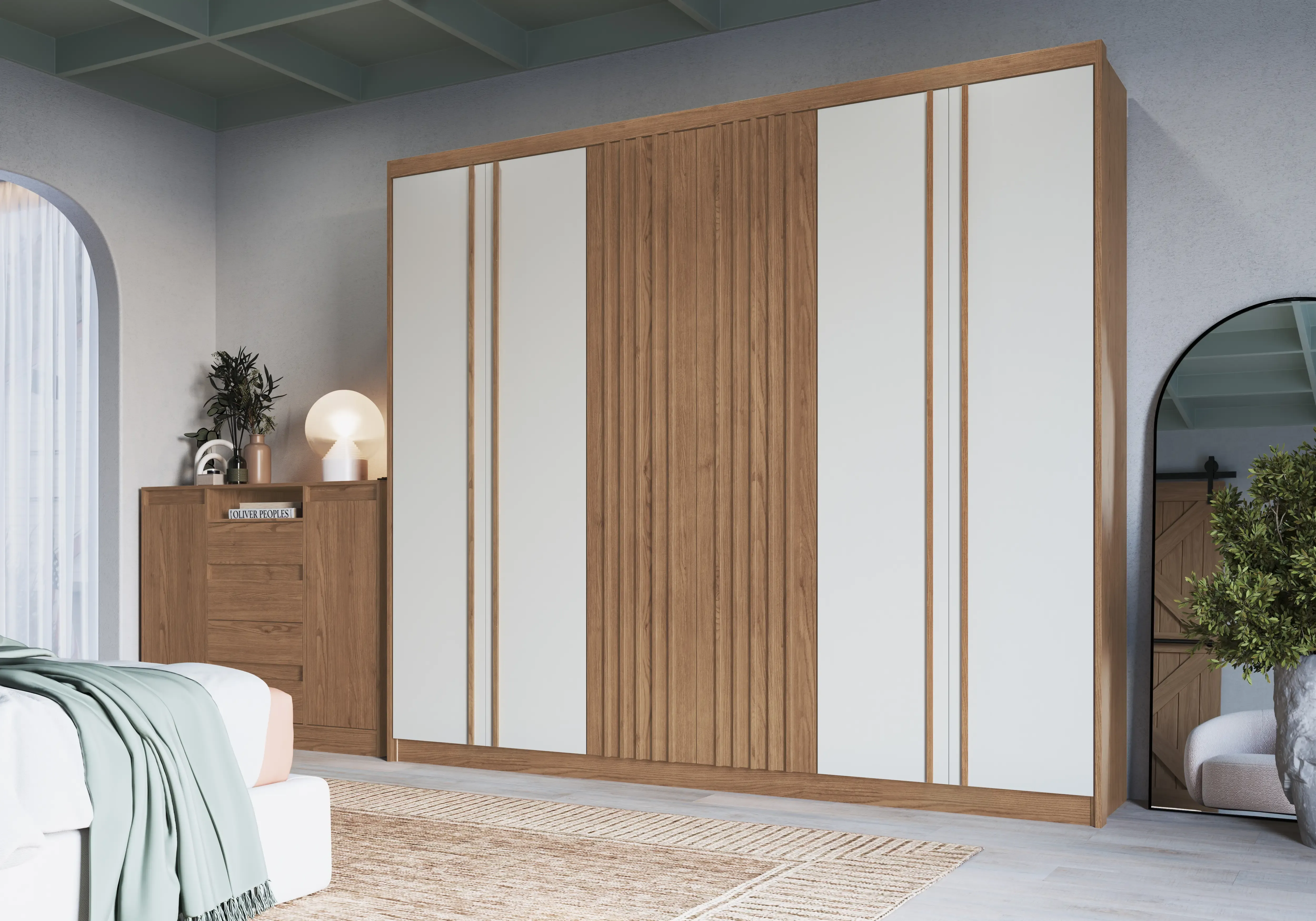 ROUP. CASTRO FLORENCE 3383A 6PT MDP MACADAMIA/BLANC 2.67LX2.31A