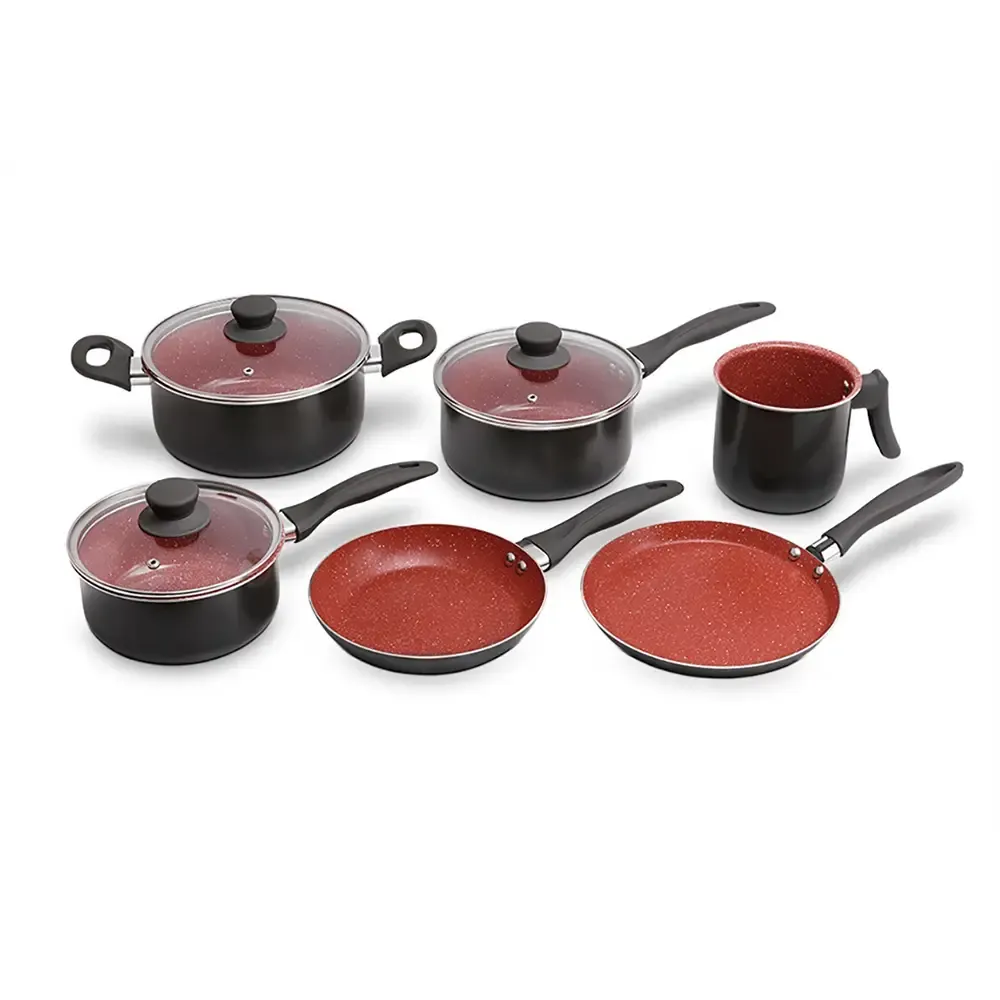 JOGO PANELA CERAMICA BRINOX 06PC 4789/113 LIFE EASY PRE/VERMELHO