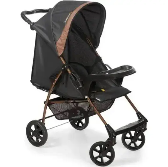 CARRINHO GALZERANO 1036PTC ROMANO TRAVEL C/BEBE CONFORTO PRETO/COBRE
