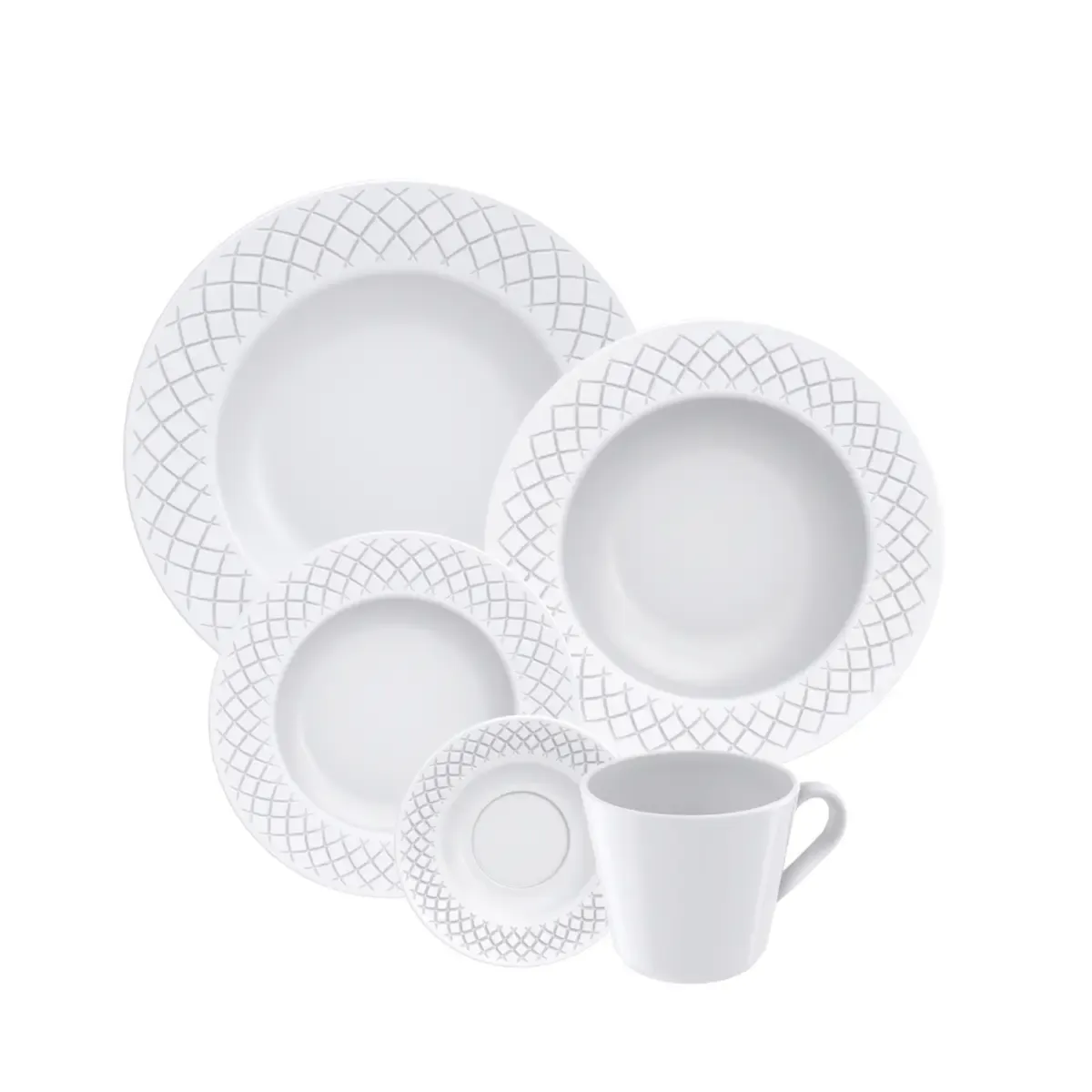 APARELHO JANTAR TRAMONTINA 20PC PORCELANA INGRID 96011/887