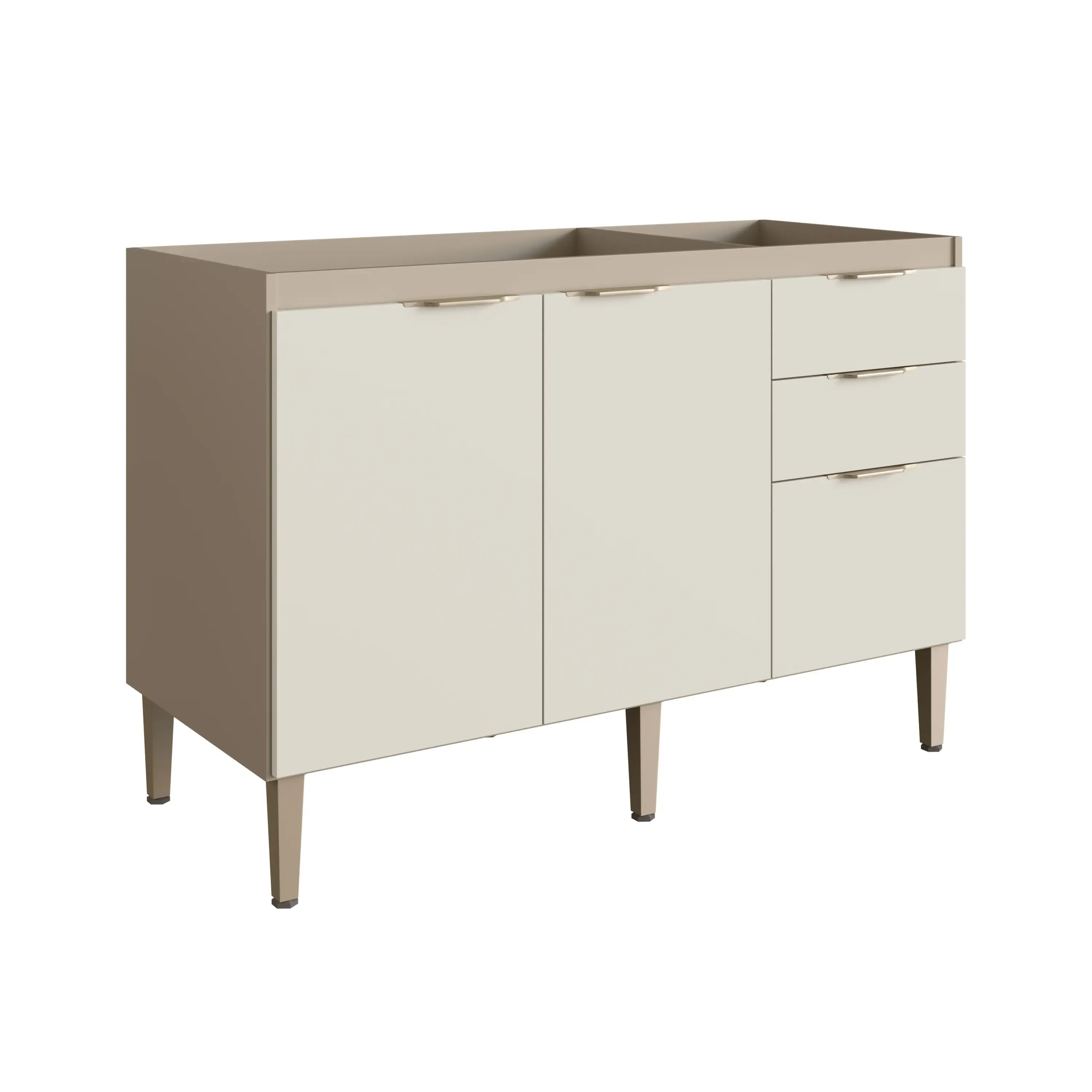 BALCAO PIA CADORIN CAROL 1.20MT 2PT 3GV 4620 MOCCA/AREIA