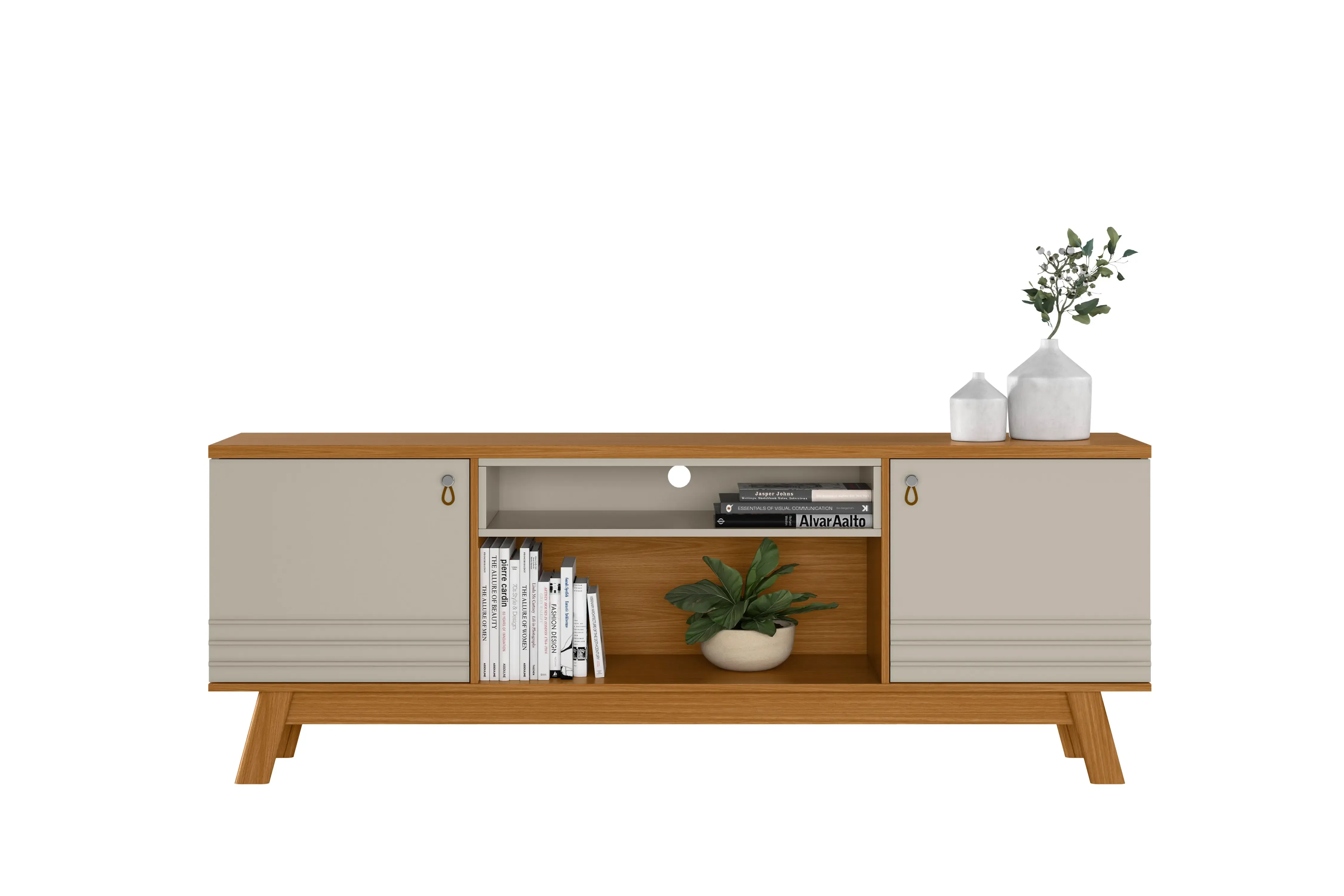 RACK LINEA COLORADO 1.80MT P/65" NATURE /OFF WHITE