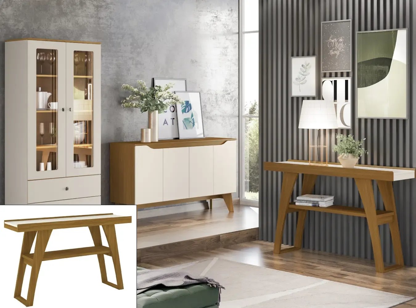 APARADOR HENN S350-127 MENPHIS NATURE/OFF WHITE