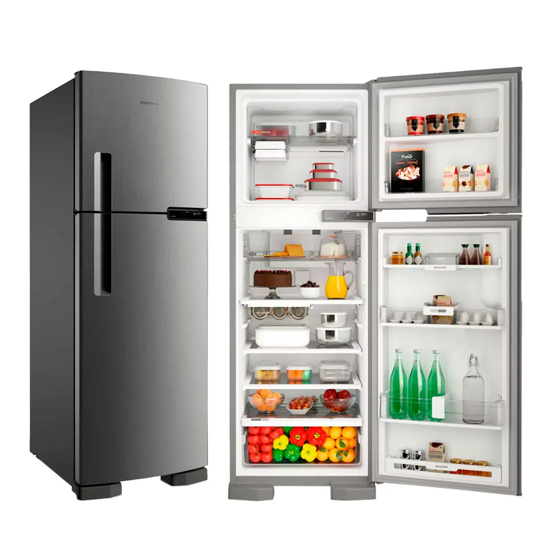 REFRIGERADOR BRASTEMP BRM44HKBNA 375LT FROST FREE PLATINUM 220V