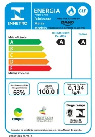 FOGAO 5B DAKO SUPREME GLASS PRETO 2