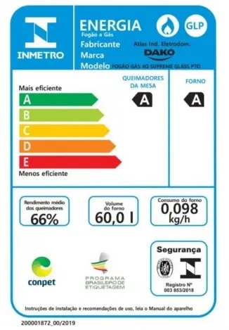 FOGAO 4B DAKO SUPREME GLASS PRETO 2