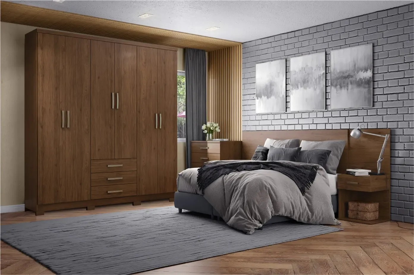 ROUP. HENN CAJU 6PT MDP DA136-130 CASTANHO/CASTANHO 1.80LX2.00A