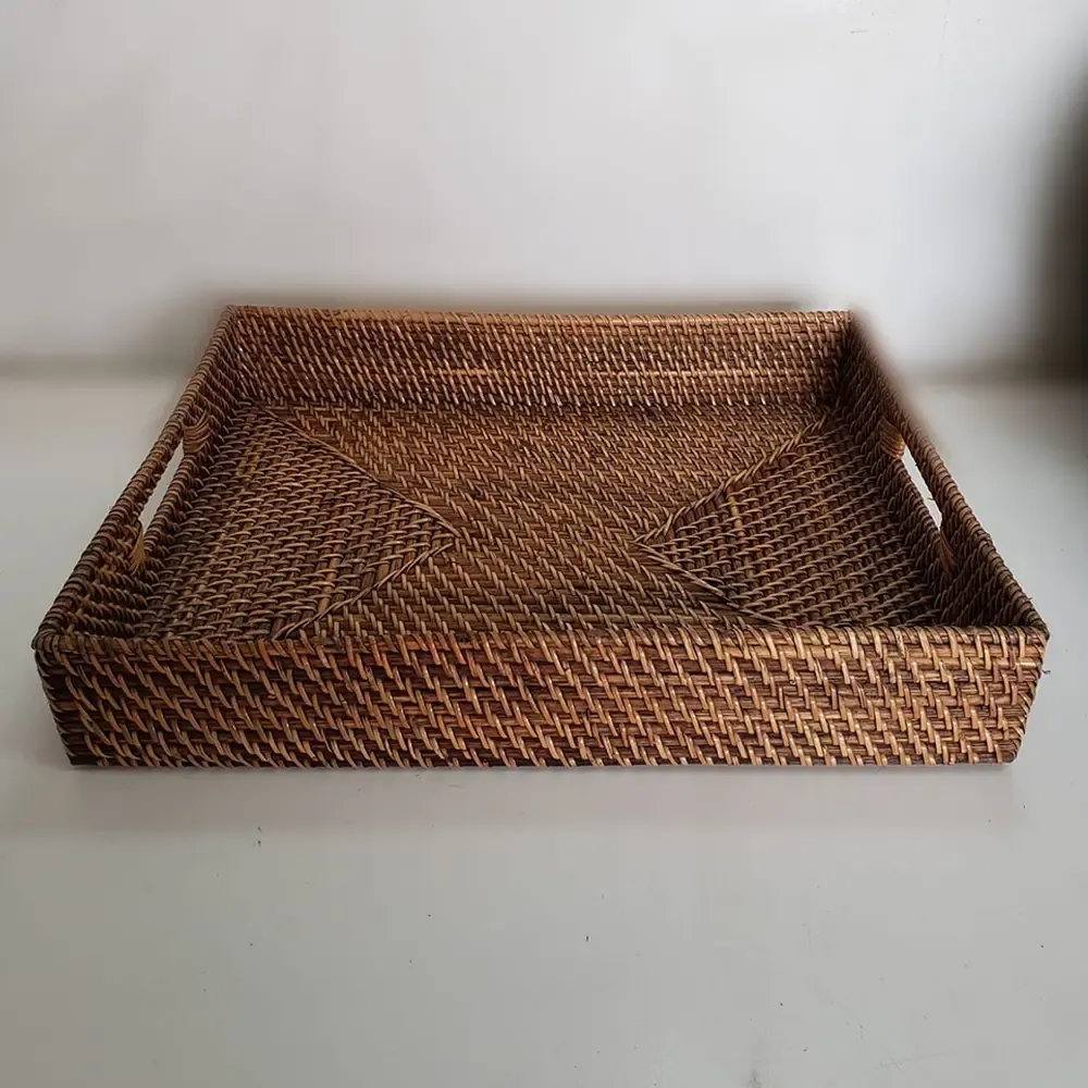 BANDEJA CASA MUNDO 2504 RETANGULAR RATTAN P 2