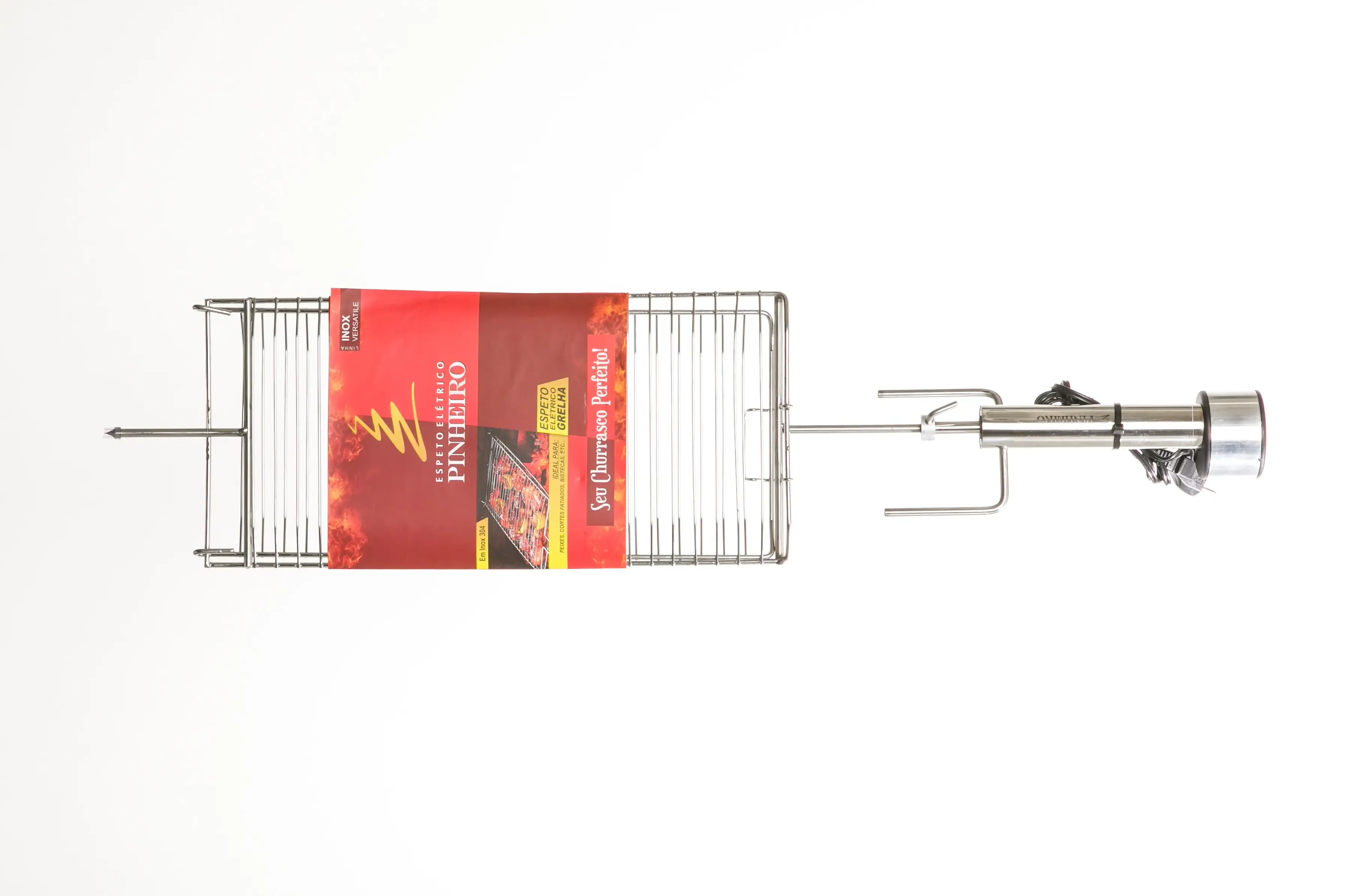 ESPETO ELETRICO PINHEIRO GIRATORIO 32 GRELHA INOX
