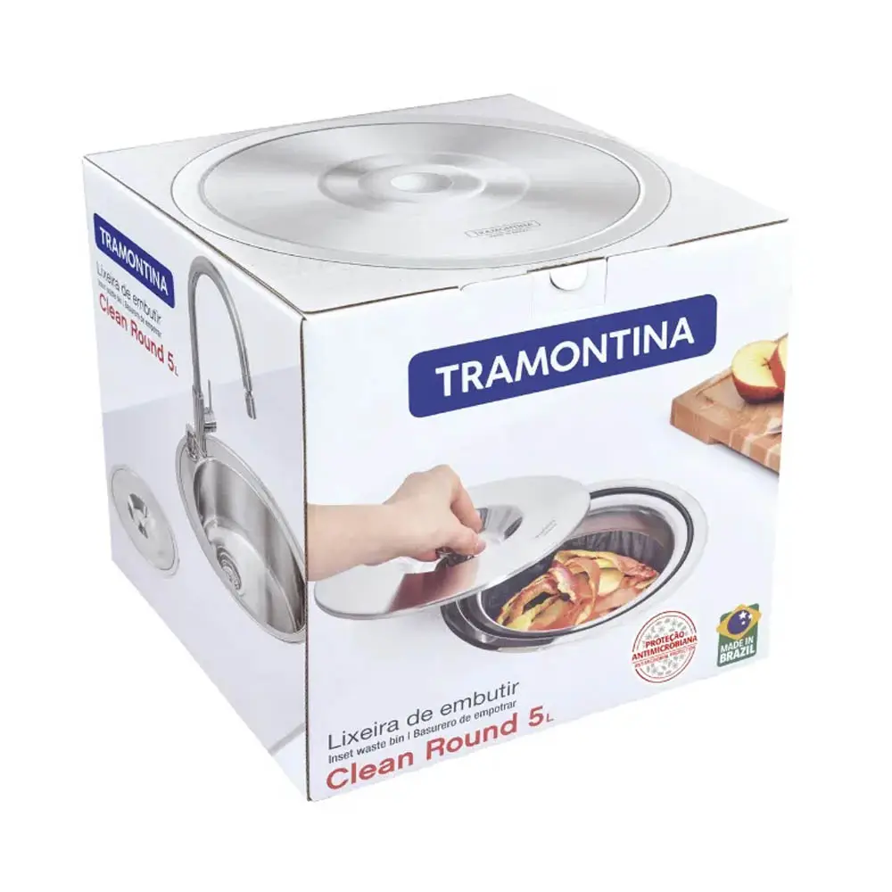 LIXEIRA TRAMONTINA 5L 94518/005 DE EMBUTIR CLEAN(BL) 2