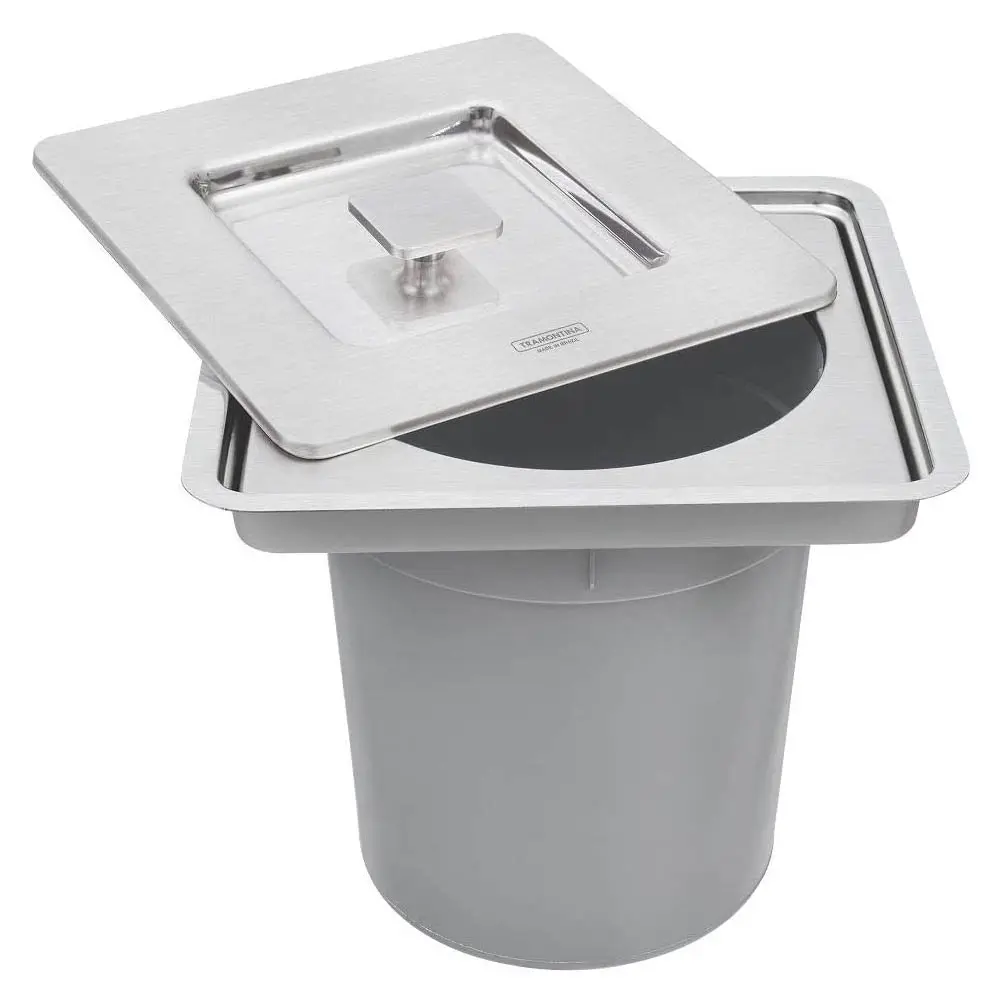 LIXEIRA TRAMONTINA 5L 94518/205 INOX EMBUT CLEAN SQUARE(BL)