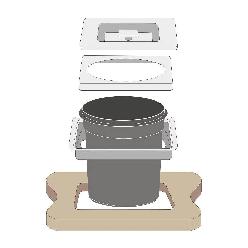 LIXEIRA TRAMONTINA 5L 94518/205 INOX EMBUT CLEAN SQUARE(BL) 4