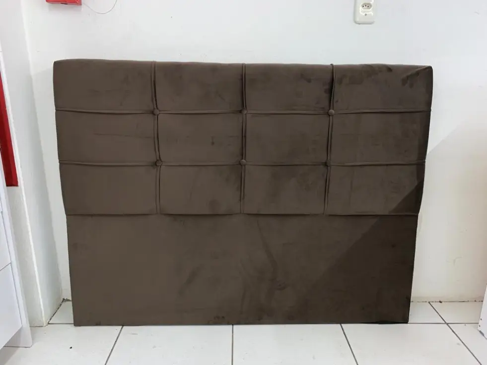 CABECEIRA JS LONDON 160CM 1702 VELUDO CHOCOLATE