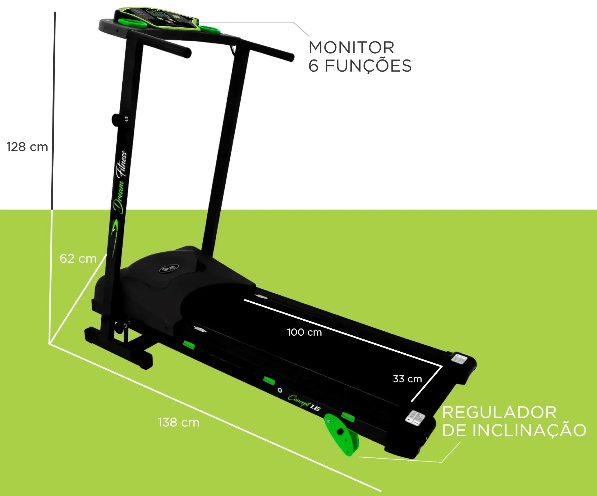 ESTEIRA ELETRICA DREAM CONCEPT 1.6 PESO MAX. 110KG
