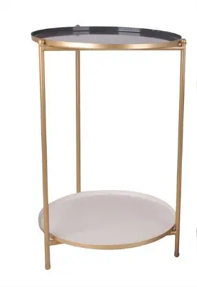 MESA LATERAL MODALI XLJ57 ORION CINZA/BRANCO GRANDE