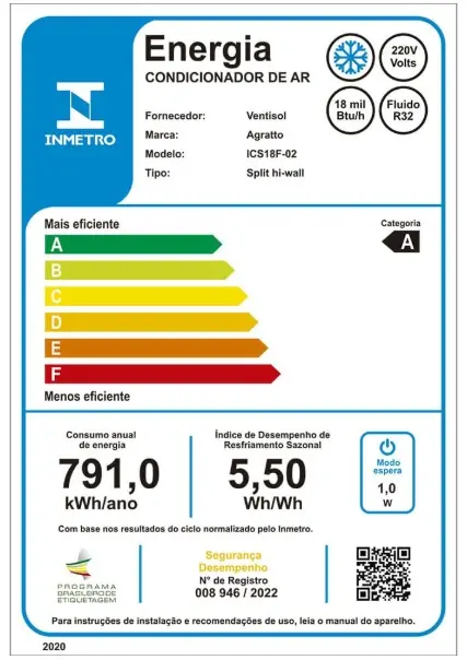 SPLIT INVERTER AGRATTO 18.000 ICS18F-02 FRIO BRANCO 2