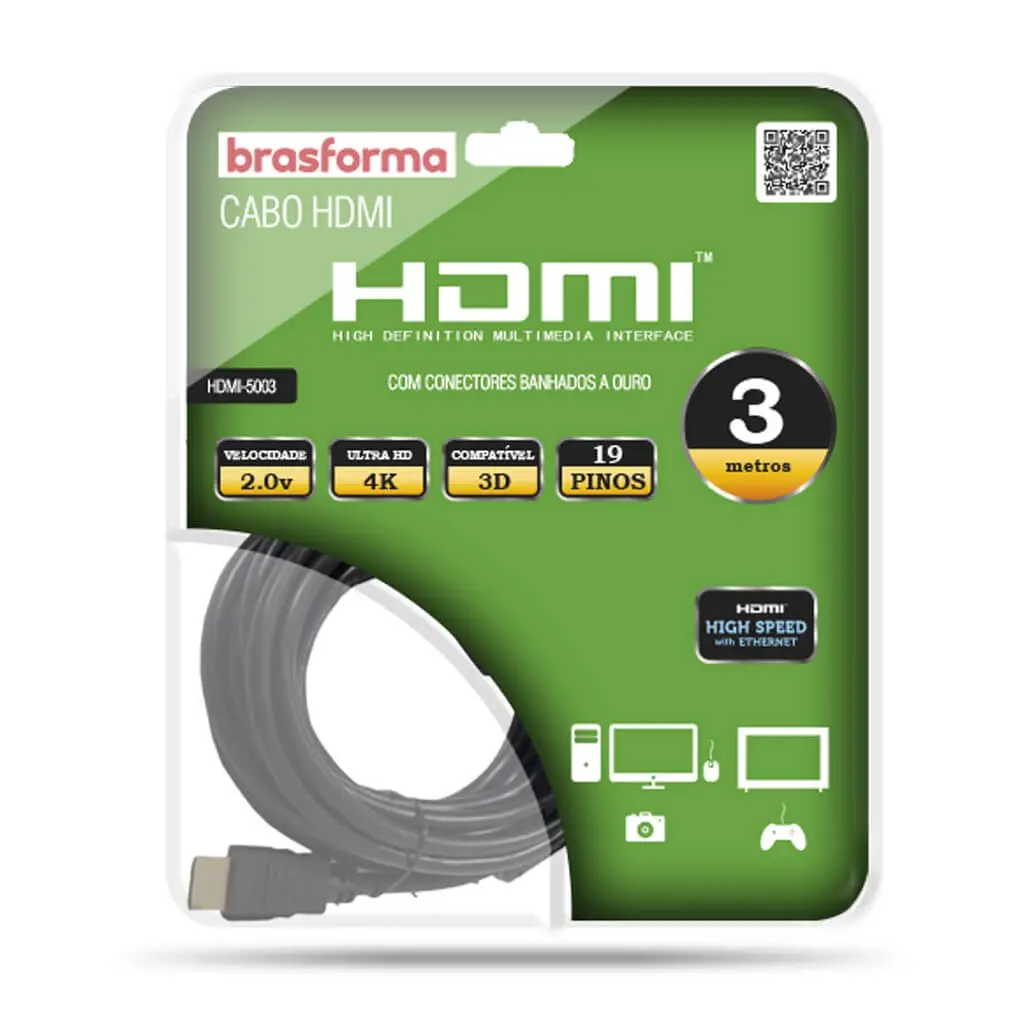 CABO HDMI BRASFORMA HDMI5003 3MT