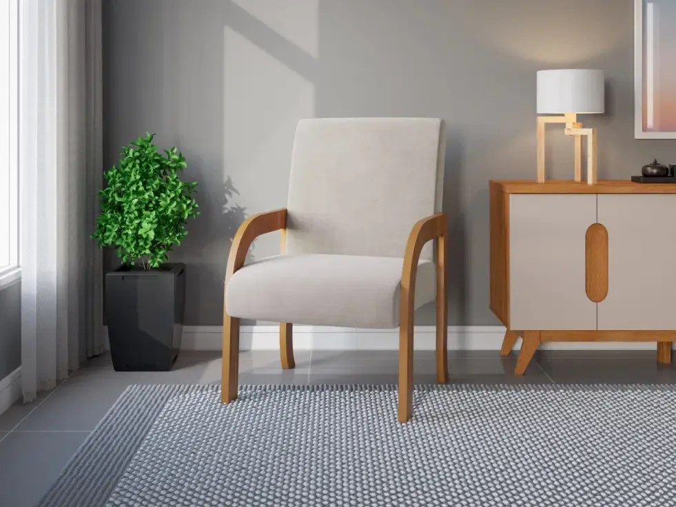 POLTRONA VIERO 4020 PARIS IMBUIA VELUDO MARFIM