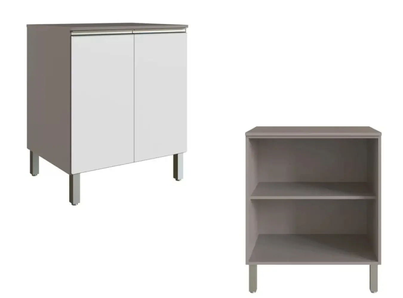 BALCAO CADORIN DIAMANTE 0.70CM 2PT C/TAMPO 5521 FUME/BRANCO